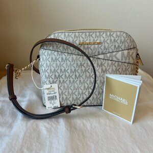 Michael Kors Jet Set Travel Medium Logo Dome Crossbody Bag